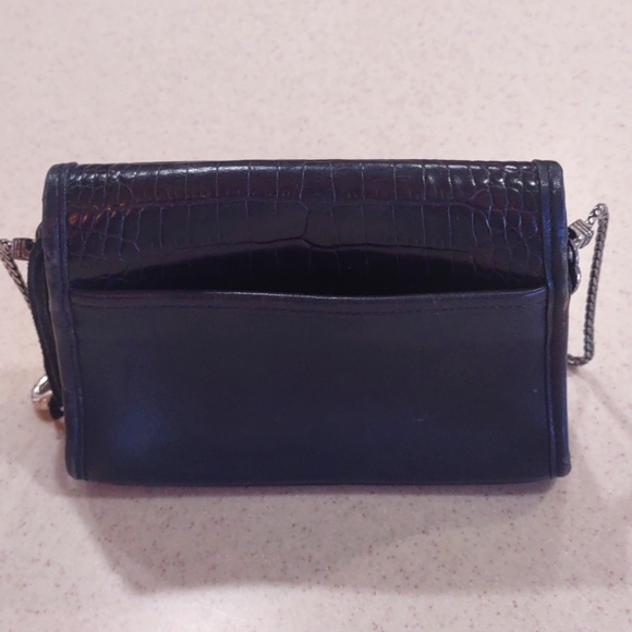 Brighton Black Leather Crocodile Embossed Crossbody Bag - Picture 3 of 16